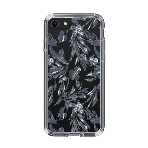 Slim Protection Case［ LAGUNAMOON - BotanicalJacquard - Clear×Black ］