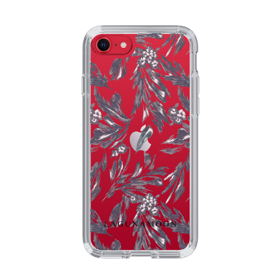 Slim Protection Case［ LAGUNAMOON - BotanicalJacquard - Clear×Black ］