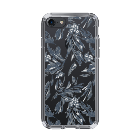 Slim Protection Case［ LAGUNAMOON - BotanicalJacquard - Clear×Black ］