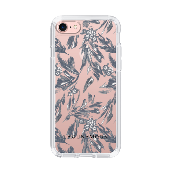 Slim Protection Case［ LAGUNAMOON - BotanicalJacquard - Clear×Black ］