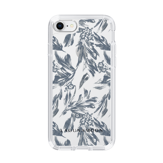 Slim Protection Case［ LAGUNAMOON - BotanicalJacquard - Clear×Black ］
