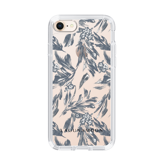Slim Protection Case［ LAGUNAMOON - BotanicalJacquard - Clear×Black ］
