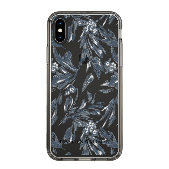 Slim Protection Case［ LAGUNAMOON - BotanicalJacquard - Clear×Black ］