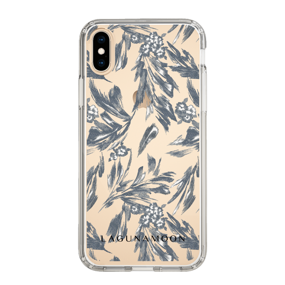 Slim Protection Case［ LAGUNAMOON - BotanicalJacquard - Clear×Black ］