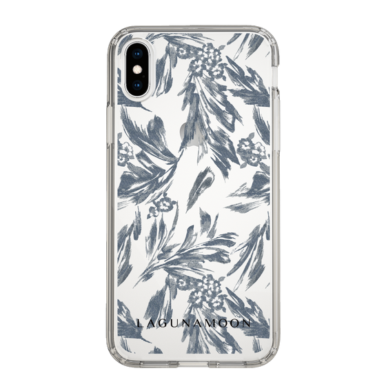 Slim Protection Case［ LAGUNAMOON - BotanicalJacquard - Clear×Black ］