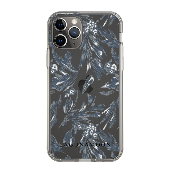 Slim Protection Case［ LAGUNAMOON - BotanicalJacquard - Clear×Black ］