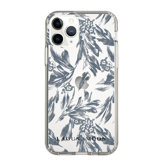 Slim Protection Case［ LAGUNAMOON - BotanicalJacquard - Clear×Black ］