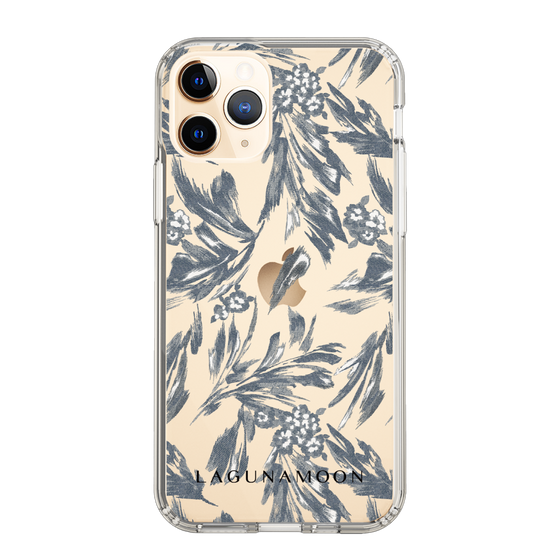 Slim Protection Case［ LAGUNAMOON - BotanicalJacquard - Clear×Black ］