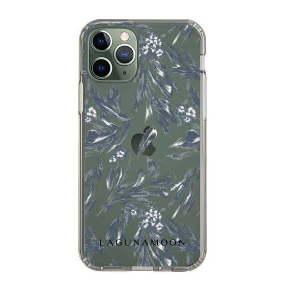 Slim Protection Case［ LAGUNAMOON - BotanicalJacquard - Clear×Black ］