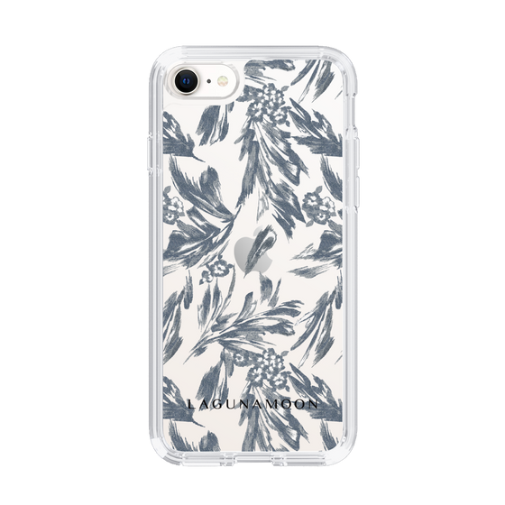 Slim Protection Case［ LAGUNAMOON - BotanicalJacquard - Clear×Black ］