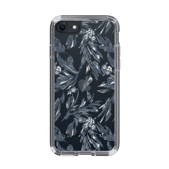 Slim Protection Case［ LAGUNAMOON - BotanicalJacquard - Clear×Black ］