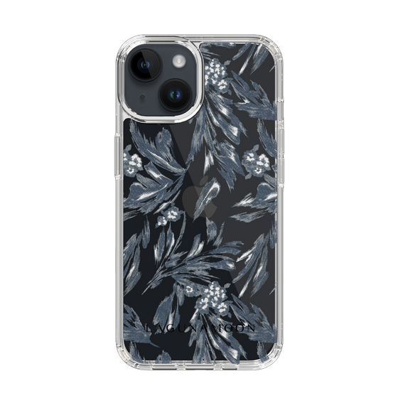 Slim Protection Case［ LAGUNAMOON - BotanicalJacquard - Clear×Black ］