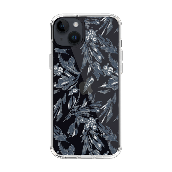 Slim Protection Case［ LAGUNAMOON - BotanicalJacquard - Clear×Black ］