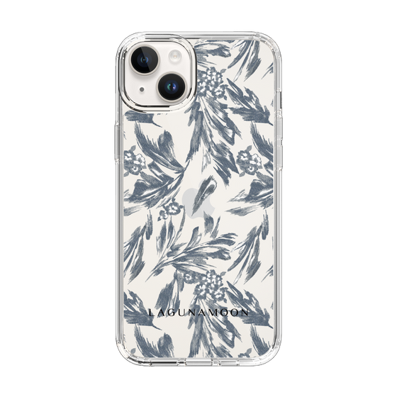 Slim Protection Case［ LAGUNAMOON - BotanicalJacquard - Clear×Black ］
