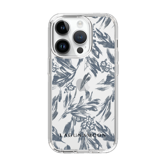 Slim Protection Case［ LAGUNAMOON - BotanicalJacquard - Clear×Black ］