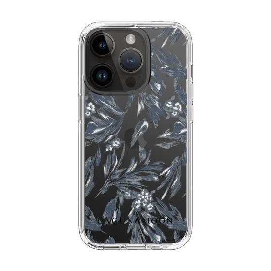 Slim Protection Case［ LAGUNAMOON - BotanicalJacquard - Clear×Black ］