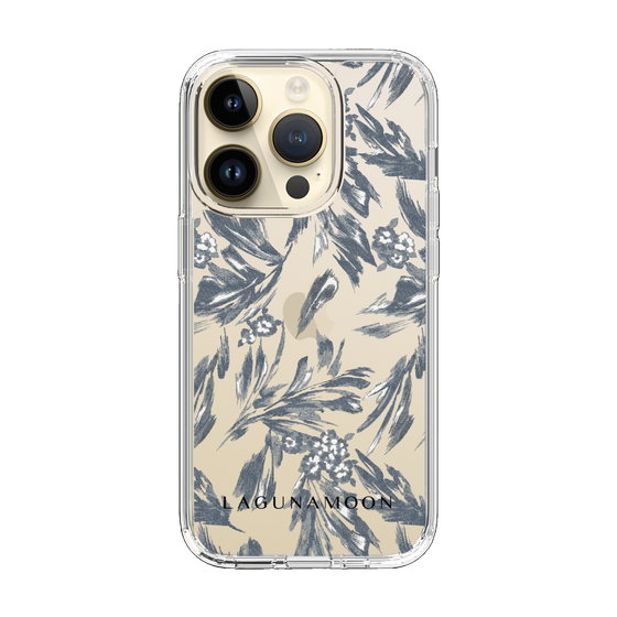 Slim Protection Case［ LAGUNAMOON - BotanicalJacquard - Clear×Black ］
