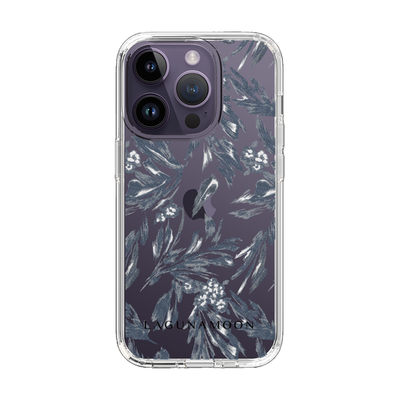 Slim Protection Case［ LAGUNAMOON - BotanicalJacquard - Clear×Black ］