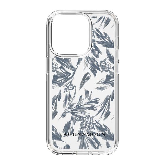 Slim Protection Case［ LAGUNAMOON - BotanicalJacquard - Clear×Black ］