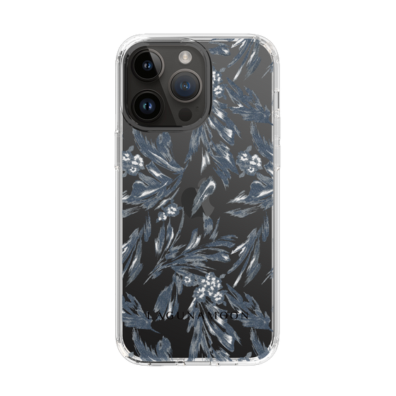 Slim Protection Case［ LAGUNAMOON - BotanicalJacquard - Clear×Black ］