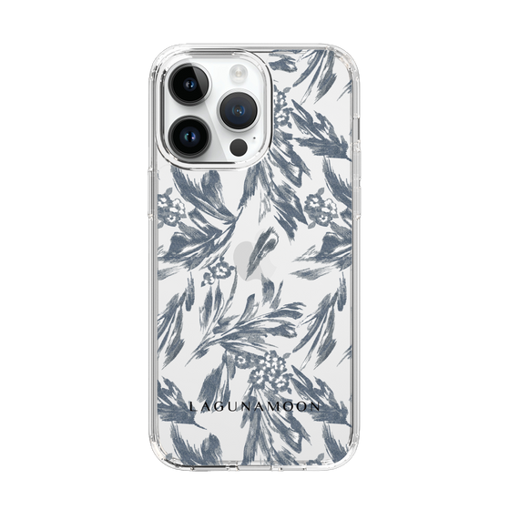 Slim Protection Case［ LAGUNAMOON - BotanicalJacquard - Clear×Black ］