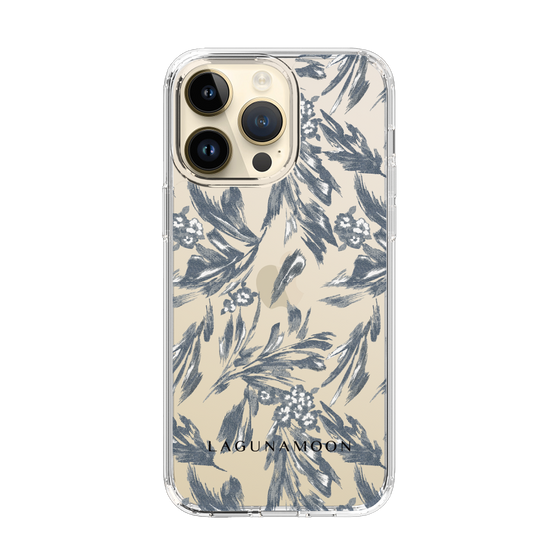 Slim Protection Case［ LAGUNAMOON - BotanicalJacquard - Clear×Black ］