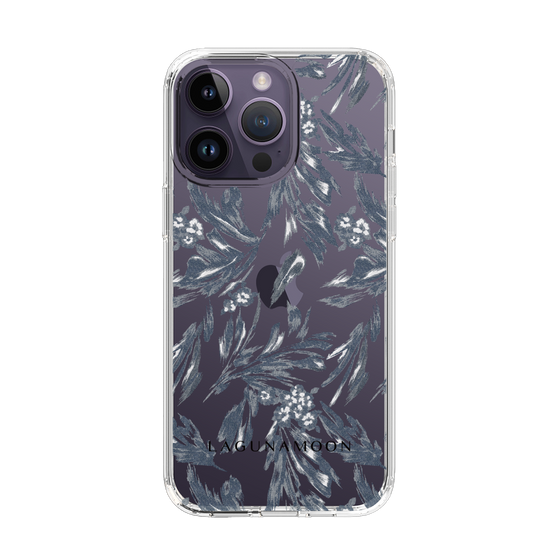 Slim Protection Case［ LAGUNAMOON - BotanicalJacquard - Clear×Black ］