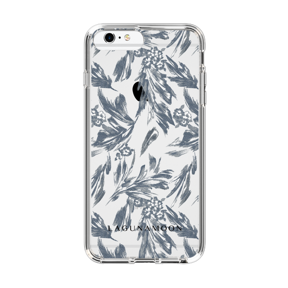 Slim Protection Case［ LAGUNAMOON - BotanicalJacquard - Clear×Black ］