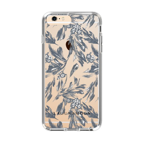 Slim Protection Case［ LAGUNAMOON - BotanicalJacquard - Clear×Black ］