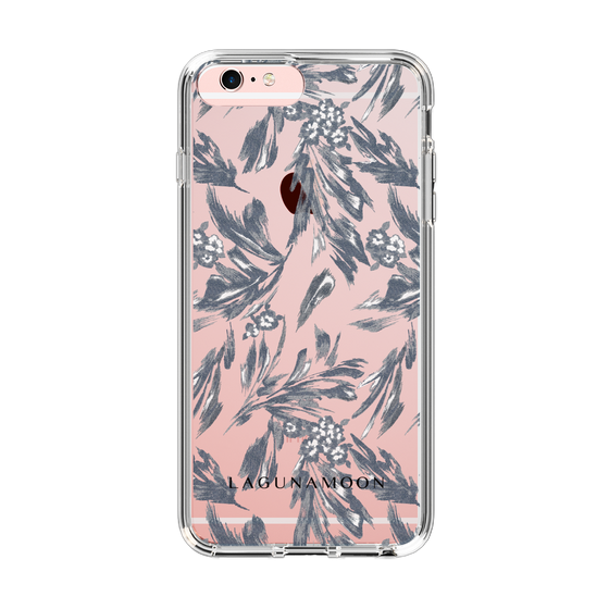 Slim Protection Case［ LAGUNAMOON - BotanicalJacquard - Clear×Black ］
