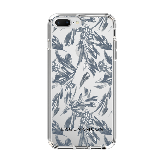 Slim Protection Case［ LAGUNAMOON - BotanicalJacquard - Clear×Black ］