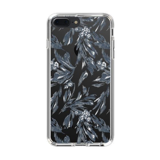 Slim Protection Case［ LAGUNAMOON - BotanicalJacquard - Clear×Black ］
