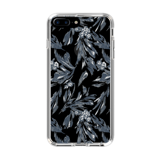 Slim Protection Case［ LAGUNAMOON - BotanicalJacquard - Clear×Black ］