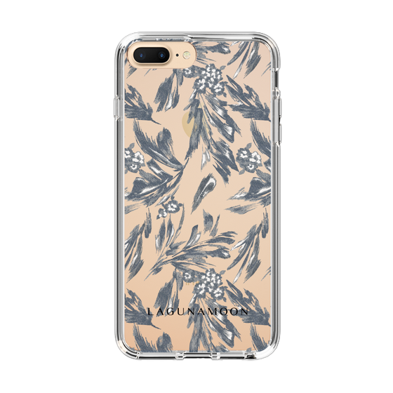 Slim Protection Case［ LAGUNAMOON - BotanicalJacquard - Clear×Black ］