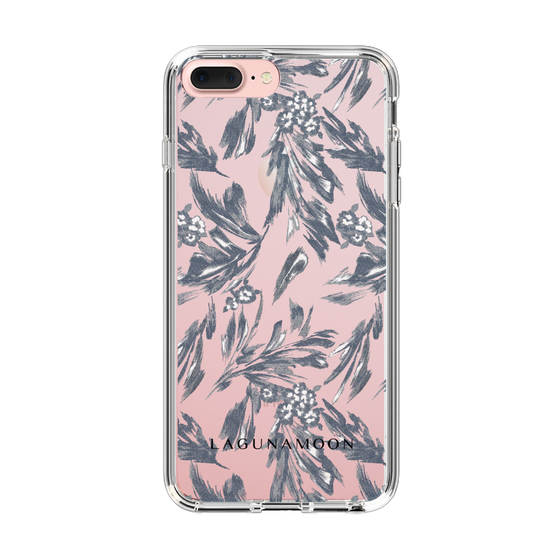 Slim Protection Case［ LAGUNAMOON - BotanicalJacquard - Clear×Black ］