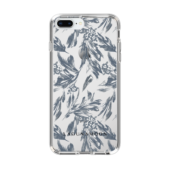Slim Protection Case［ LAGUNAMOON - BotanicalJacquard - Clear×Black ］