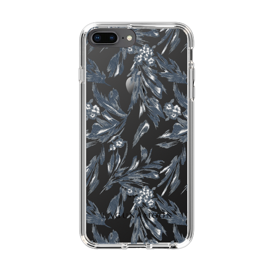 Slim Protection Case［ LAGUNAMOON - BotanicalJacquard - Clear×Black ］
