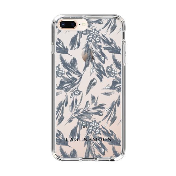 Slim Protection Case［ LAGUNAMOON - BotanicalJacquard - Clear×Black ］