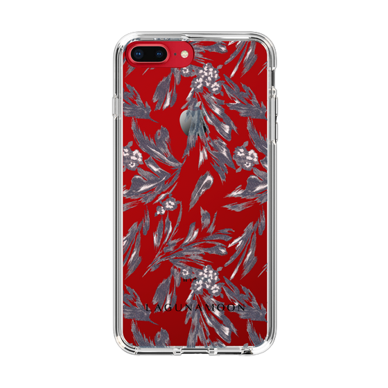 Slim Protection Case［ LAGUNAMOON - BotanicalJacquard - Clear×Black ］