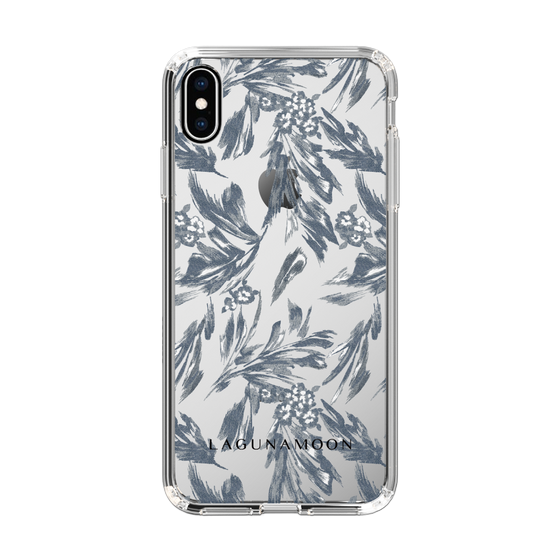 Slim Protection Case［ LAGUNAMOON - BotanicalJacquard - Clear×Black ］