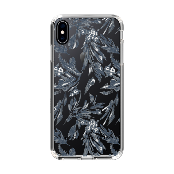 Slim Protection Case［ LAGUNAMOON - BotanicalJacquard - Clear×Black ］