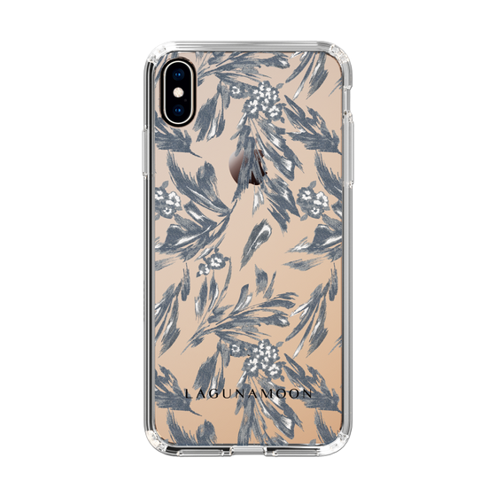 Slim Protection Case［ LAGUNAMOON - BotanicalJacquard - Clear×Black ］
