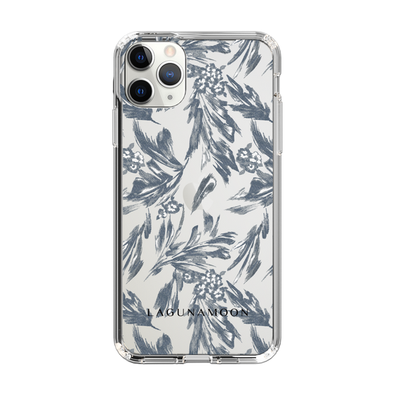 Slim Protection Case［ LAGUNAMOON - BotanicalJacquard - Clear×Black ］
