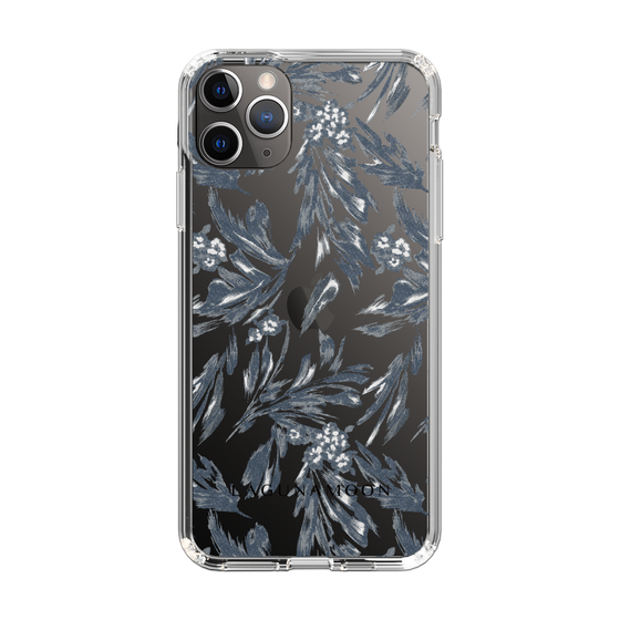 Slim Protection Case［ LAGUNAMOON - BotanicalJacquard - Clear×Black ］