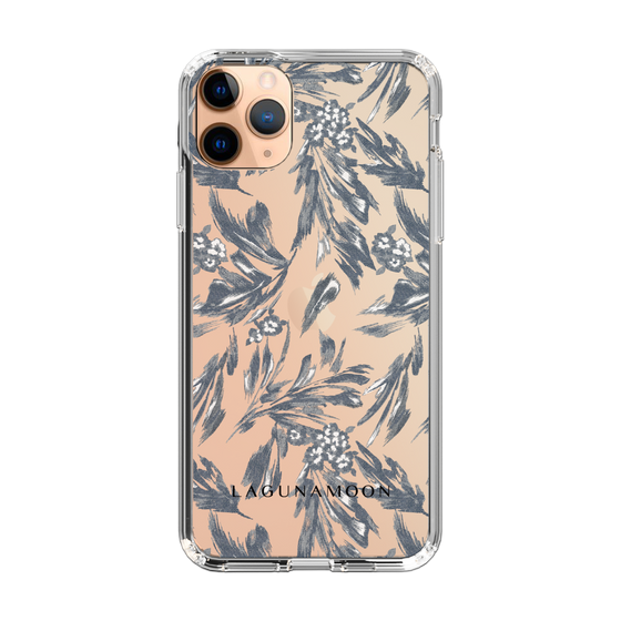 Slim Protection Case［ LAGUNAMOON - BotanicalJacquard - Clear×Black ］