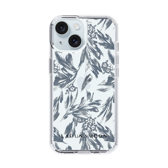 Slim Protection Case［ LAGUNAMOON - BotanicalJacquard - Clear×Black ］