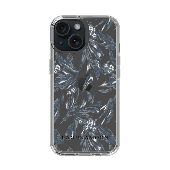 Slim Protection Case［ LAGUNAMOON - BotanicalJacquard - Clear×Black ］