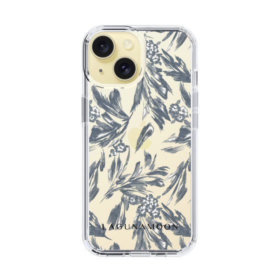 Slim Protection Case［ LAGUNAMOON - BotanicalJacquard - Clear×Black ］