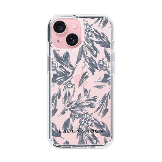Slim Protection Case［ LAGUNAMOON - BotanicalJacquard - Clear×Black ］