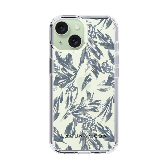 Slim Protection Case［ LAGUNAMOON - BotanicalJacquard - Clear×Black ］
